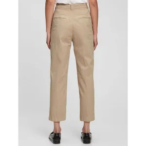 Béžové dámske nohavice GAP straight khaki Washwell