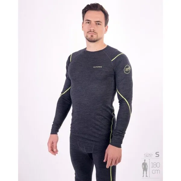 Klimatex MITRE MERINO Pánske merino tričko, tmavo sivá, veľkosť