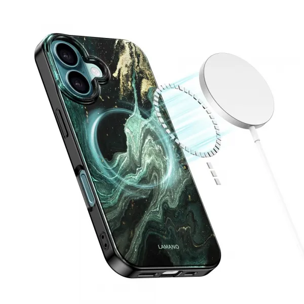 Tech-Protect Lamano MagSafe puzdro, iPhone 16, verde aura