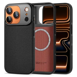 Tech-Protect Kevlar Aramid CC MagSafe puzdro, iPhone 17 Pro, čierne
