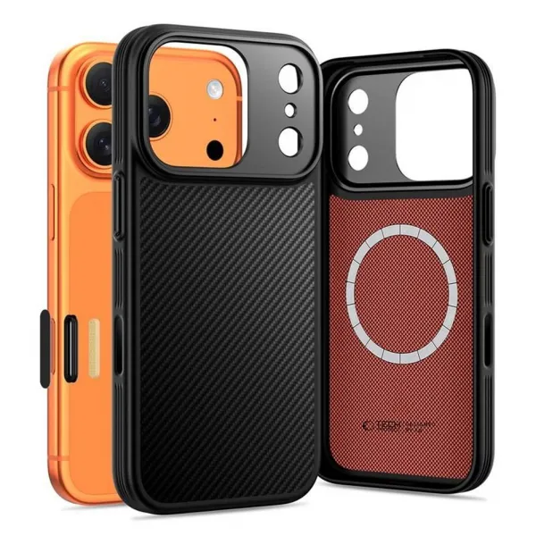 Tech-Protect Kevlar Aramid CC MagSafe puzdro, iPhone 17 Pro Max, čierne