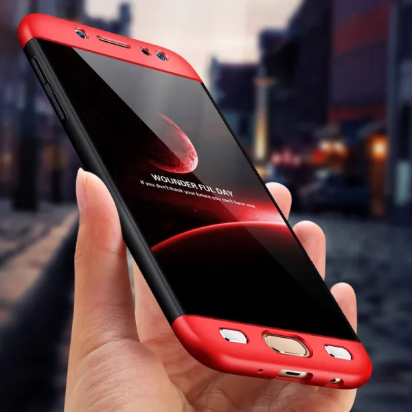 360° Ochranný obal Samsung Galaxy J7 2017 (J730) červeno-čierny