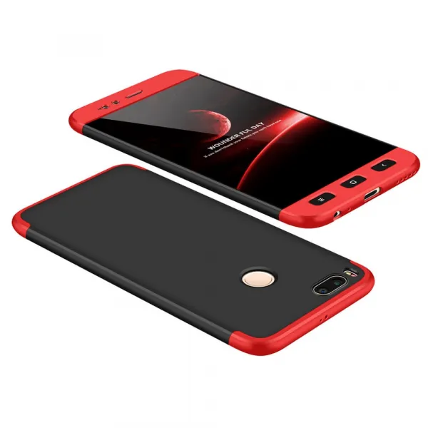 360° Ochranný obal Xiaomi Mi 5X / A1 čierny (červený)
