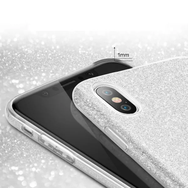 SHINING Ochranný obal Apple iPhone XS Max strieborný