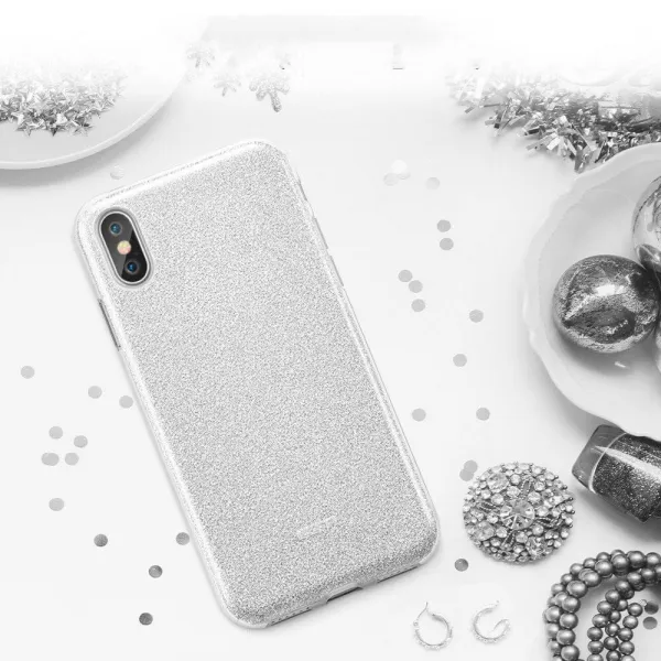 SHINING Ochranný obal Apple iPhone XS Max strieborný