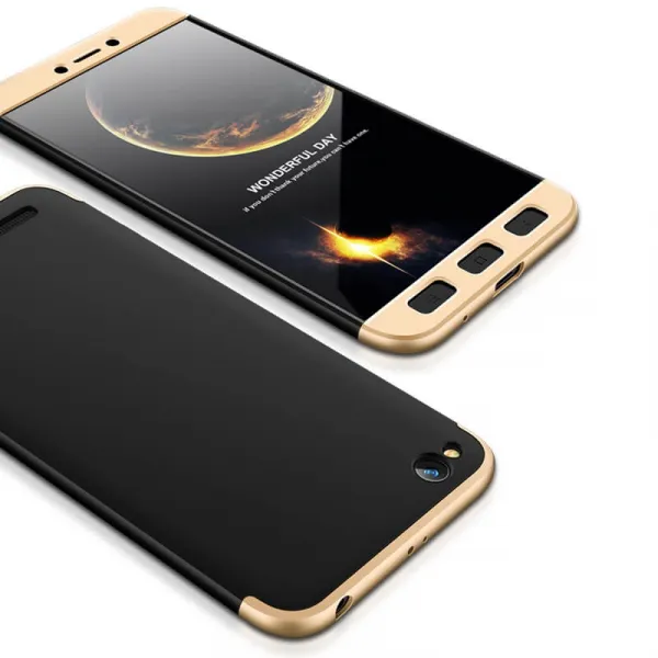 360° Ochranný obal Xiaomi Redmi Note 5A čierny (zlatý)