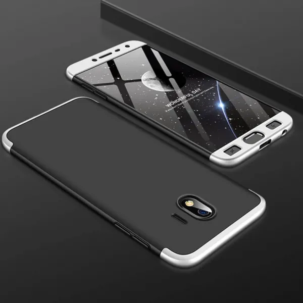 360° Ochranný obal Samsung Galaxy J4 (J400) čierny (strieborný)
