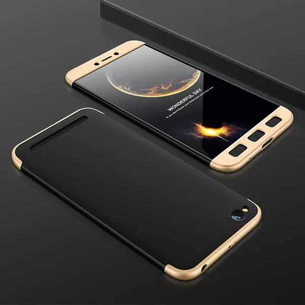 360° Ochranný obal Xiaomi Redmi Note 5A čierny (zlatý)