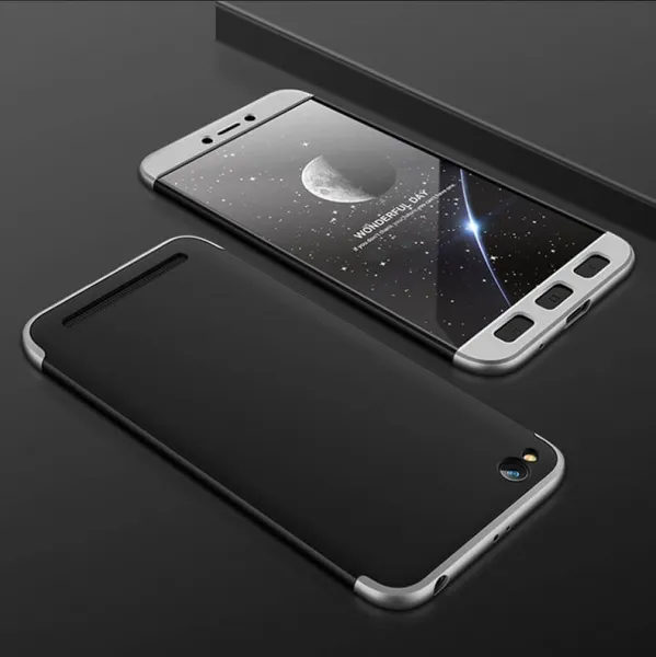 360° Ochranný obal Xiaomi Redmi Note 5A čierny (strieborný)