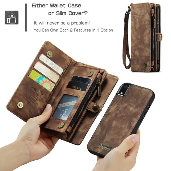 WALLET Obal s peňaženkou 2v1 pre Apple iPhone XR hnedý