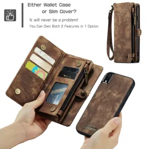 WALLET Obal s peňaženkou 2v1 pre Apple iPhone XR hnedý