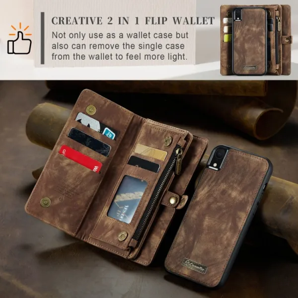 WALLET Obal s peňaženkou 2v1 pre Apple iPhone XR hnedý