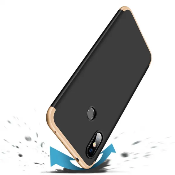 360° ochranný kryt Xiaomi Redmi Note 6 Pro čierny (zlatý)