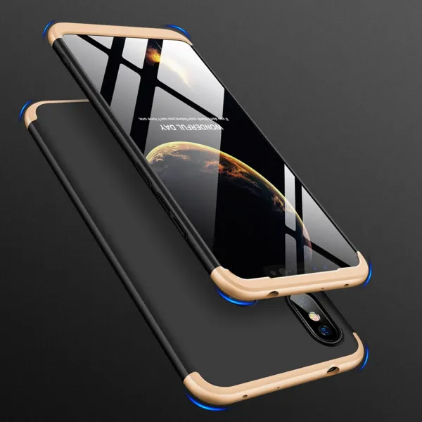 360° ochranný kryt Xiaomi Redmi Note 6 Pro čierny (zlatý)