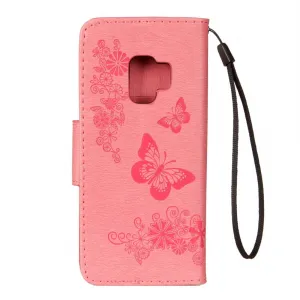 ART Peňaženkový obal Samsung Galaxy S9 Butterfly ružový