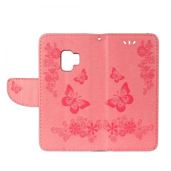 ART Peňaženkový obal Samsung Galaxy S9 Butterfly ružový