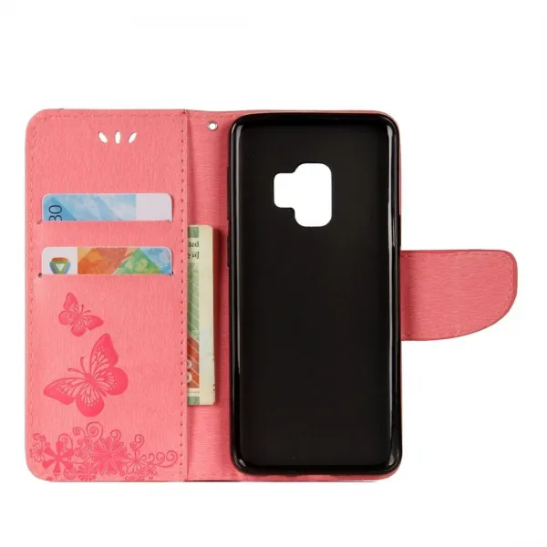 ART Peňaženkový obal Samsung Galaxy S9 Butterfly ružový