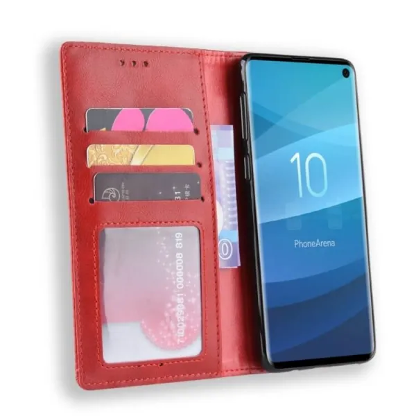 BUSINESS Peňaženkový obal Samsung Galaxy S10 červený