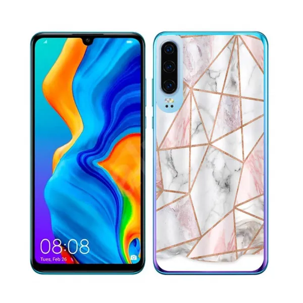 PROTEMIO MY ART Ochranný obal Huawei P30 PINK MARBLE (143)