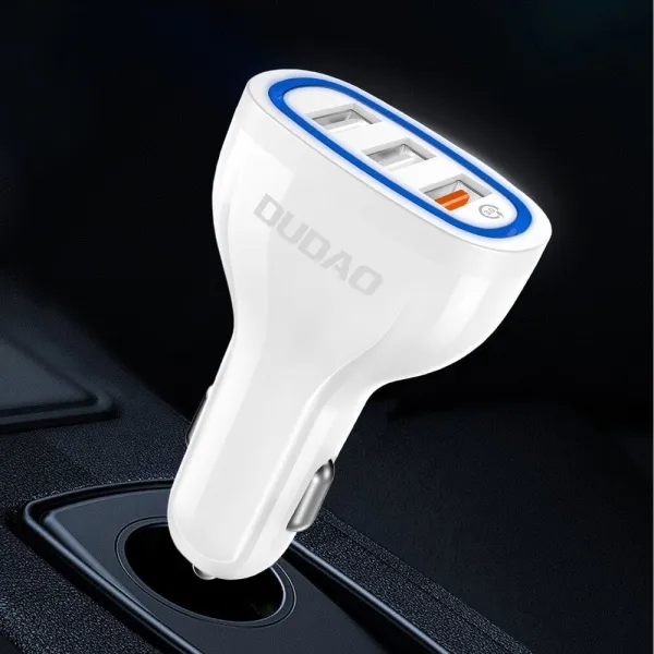 DUDAO R7s Nabíjačka do auta 3X USB QuickCharge 3.0 biela
