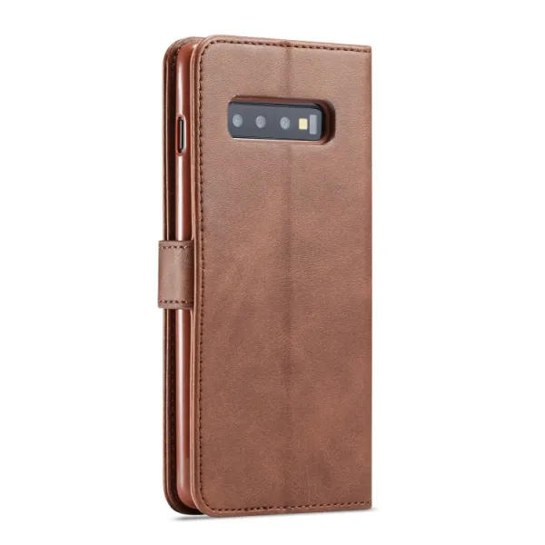 IMEEKE  Peňaženkový obal Samsung Galaxy S10 Plus tmavohnedý
