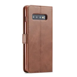 IMEEKE  Peňaženkový obal Samsung Galaxy S10 Plus tmavohnedý