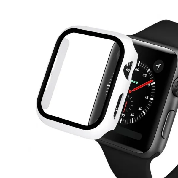 ENKAY Obal s tvrdeným sklom pre Apple Watch 6 / SE / 5 / 4 40mm biely