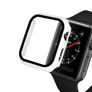 ENKAY Obal s tvrdeným sklom pre Apple Watch 6 / SE / 5 / 4 40mm biely
