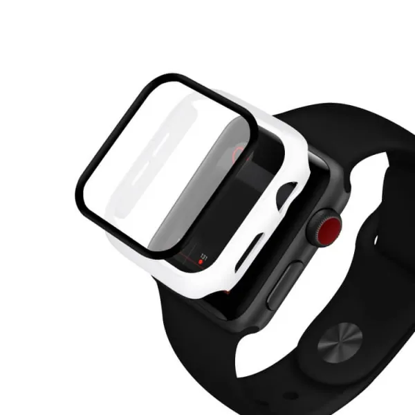 ENKAY Obal s tvrdeným sklom pre Apple Watch6 / SE / 5 / 4 (44mm) biely
