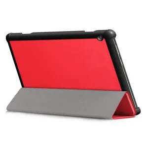 LEATHER Zaklápací obal Lenovo Tab M10 (X605F / X505L / X505F / ZA4G0019CZ / ZA480034CZ)  červený