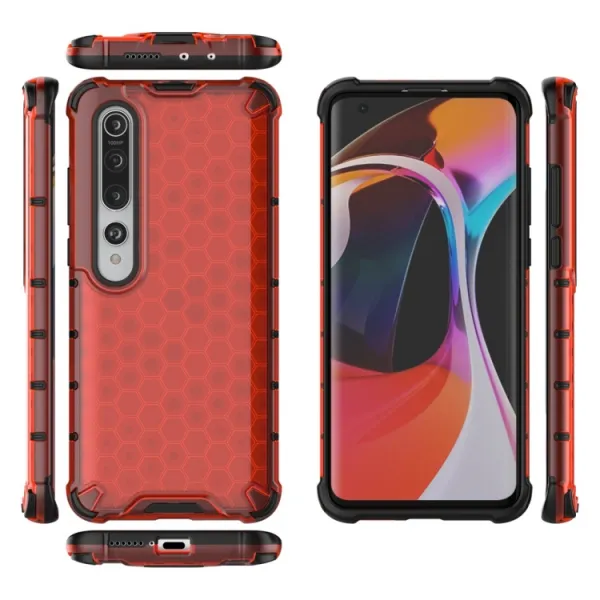 HONEYCOMB Ochranný kryt Xiaomi Mi 10  červený