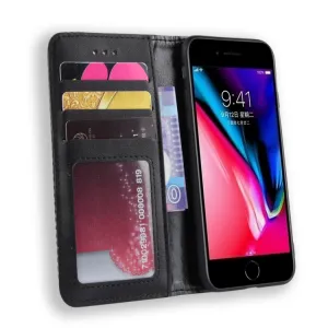 BUSINESS Peňaženkový kryt Apple iPhone SE 2022 / 2020 čierny