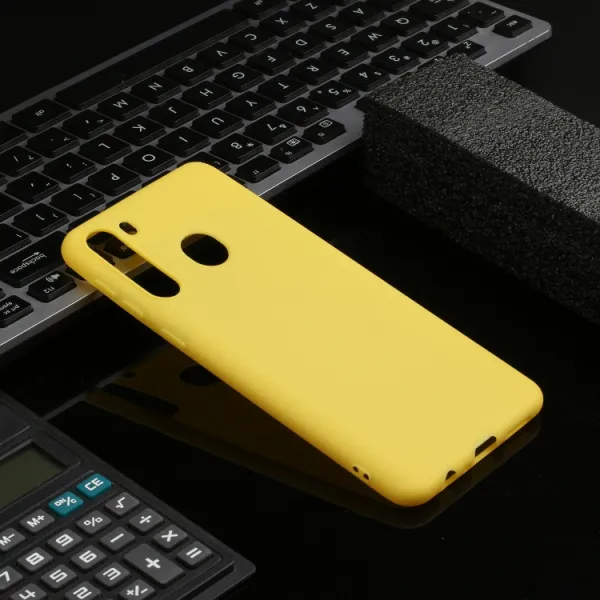 RUBBER Gumený kryt Samsung Galaxy A21 žltý