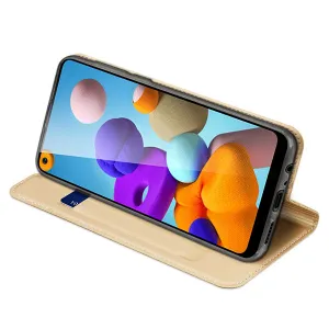 DUX Peňaženkový obal Samsung Galaxy A21 zlatý