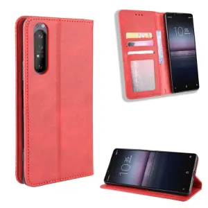 BUSINESS Peňaženkový kryt Sony Xperia 1 II červený