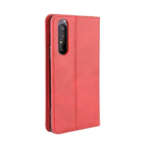 BUSINESS Peňaženkový kryt Sony Xperia 1 II červený