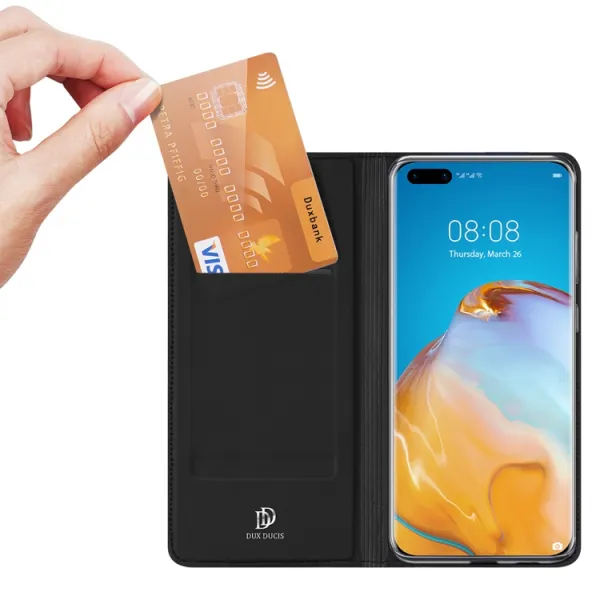 DUX Peňaženkový obal Huawei P40 Pro čierny