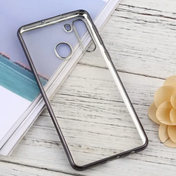 METALLIC Silikónový kryt Samsung Galaxy A21 čierny