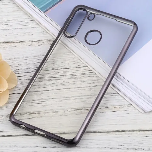 METALLIC Silikónový kryt Samsung Galaxy A21 čierny