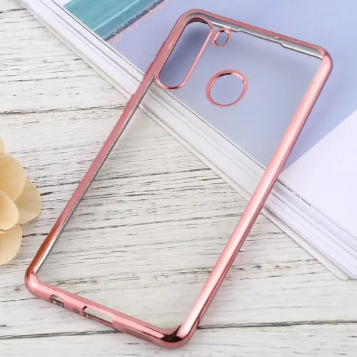 METALLIC Silikónový kryt Samsung Galaxy A21 ružový