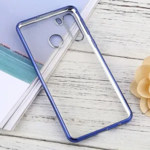 METALLIC Silikónový kryt Samsung Galaxy A21 modrý