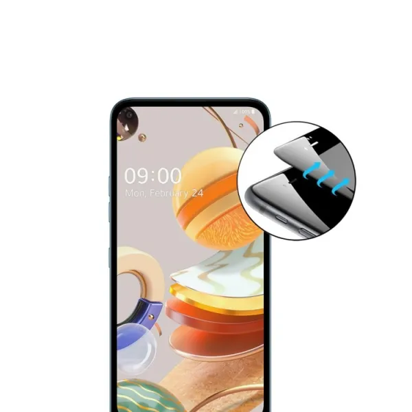 3D Tvrdené sklo LG K51s / K61 čierne