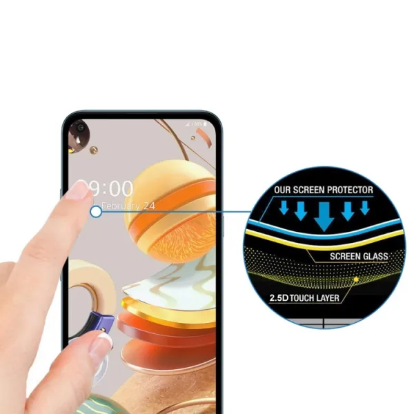 3D Tvrdené sklo LG K51s / K61 čierne