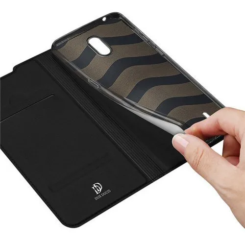 DUX DUCIS Skin Pro knižkové kožené puzdro na Nokia 1.3, čierne