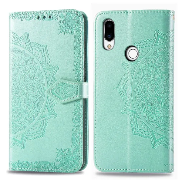 ART Peňaženkový kryt Meizu Note 9 ORNAMENT zelený