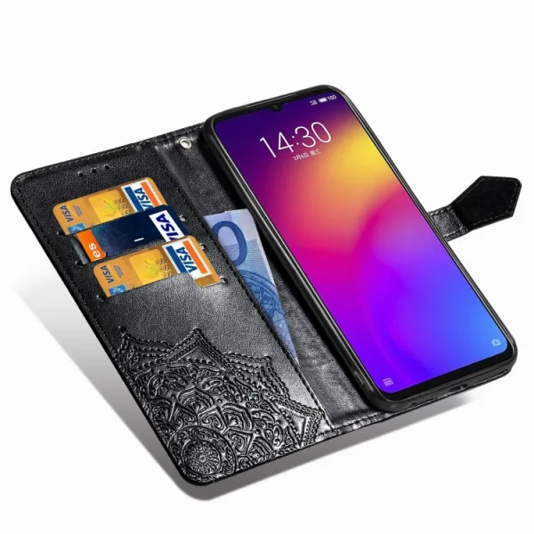ART Peňaženkový kryt Meizu Note 9 ORNAMENT čierny