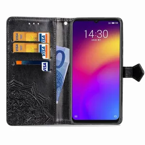 ART Peňaženkový kryt Meizu Note 9 ORNAMENT čierny