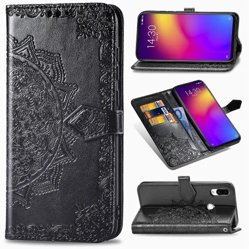 ART Peňaženkový kryt Meizu Note 9 ORNAMENT čierny