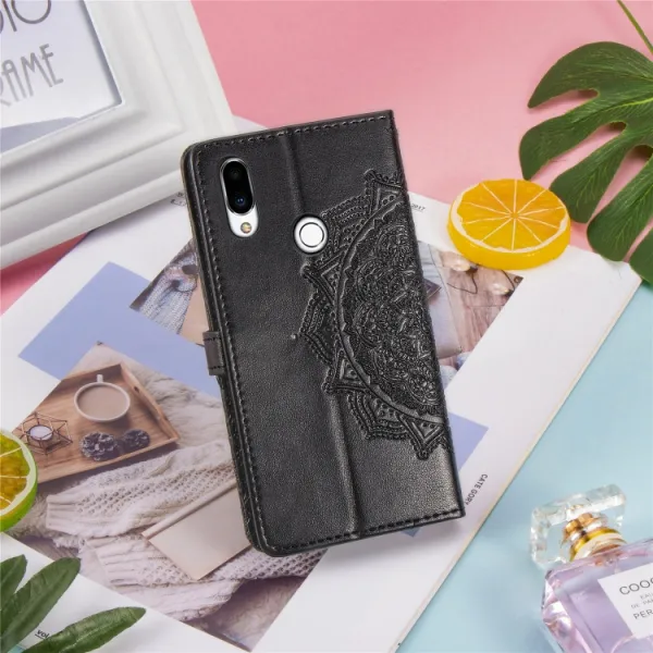 ART Peňaženkový kryt Meizu Note 9 ORNAMENT čierny
