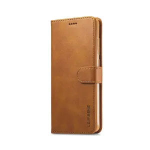 IMEEKE  Peňaženkový kryt Xiaomi Redmi Note 9 svetlohnedý